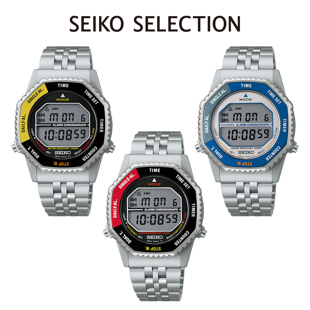セイコー　レトロ　アナログ時計 SEIKOロータリースイッチ搭載デジタルクオーツ初代モデルの復刻モデル