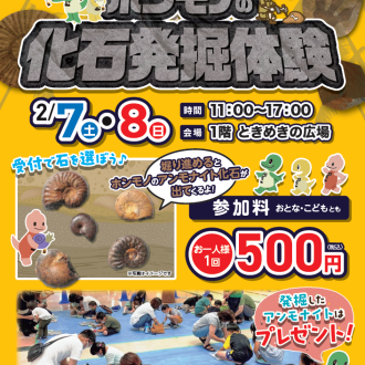 【2/7(土)～8(日)】ホンモノの化石発掘体験