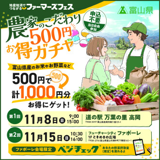 【11月15日(日)】お得な農産物ガチャ＆ベジチェック体験！ファボーレで「ファーマーズフェス」開催