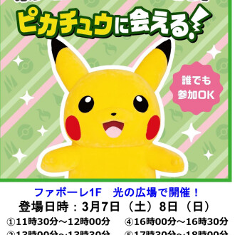 ポケモングッズをもらおう！ピカチュウに会える